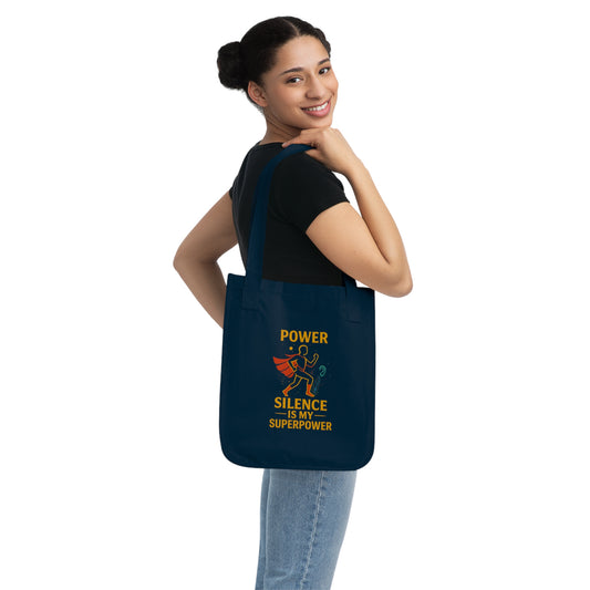 Superpower Organic Canvas Tote Bag - Eco-Friendly, Funny Gift for Superheroes, Back to School, Everyday Use, Shopping Bag