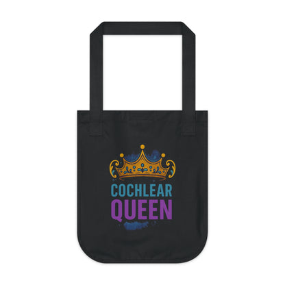 Cochlear Queen Canvas Tote Bag - Eco-Friendly, Reusable Shopping Bag, Gift for Hearing Loss Awareness, Stylish Daily Use, Perfect for Moms