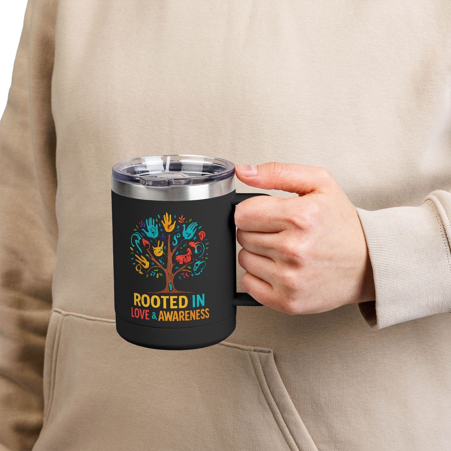 Fun Vibes Coffee Mug Tumbler - 15oz Personalized Gift for Coffee Lovers, Perfect for Home, Office, or Travel