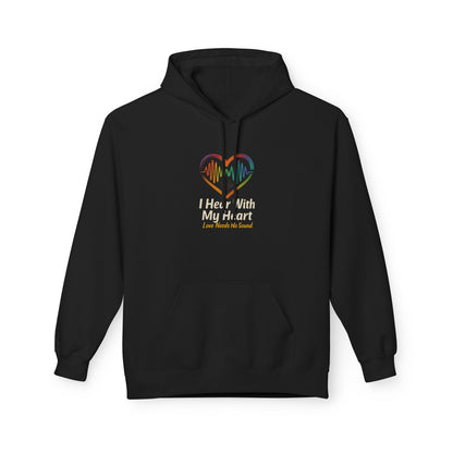 Heartfelt Music Hoodie - Unisex Soft Fleece Sweatshirt, Music Lover Gift, Valentines Day, Cozy Wear, Heartbeat Design, Comfort Apparel