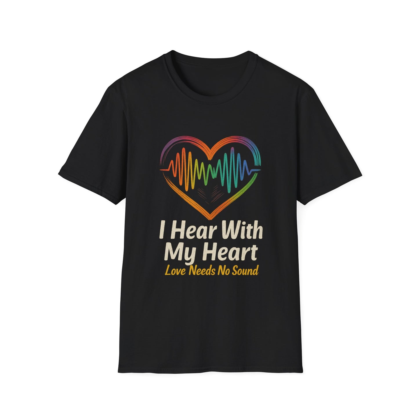 Colorful Heartbeat Unisex Softstyle T-Shirt - Perfect for Music Lovers, Gifts, Birthday, Valentine's Day, Casual Wear