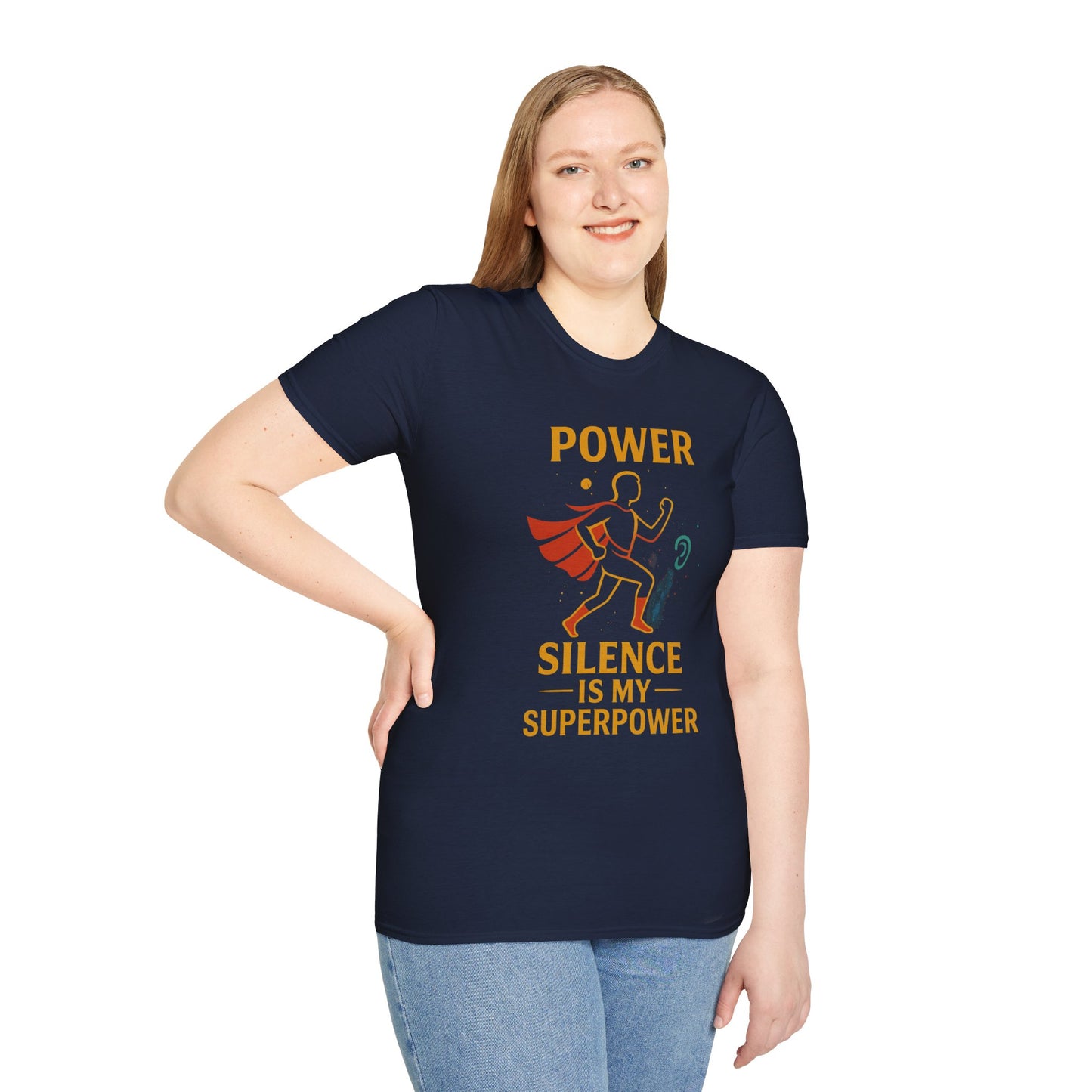 Superpower Silence T-Shirt, Power Quote Tee, Funny Gift for Introverts, Unisex Softstyle T-Shirt, Casual Wear, Birthday Gift