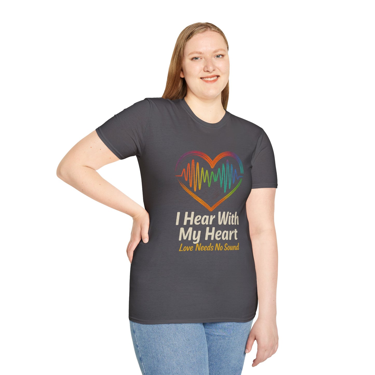Colorful Heartbeat Unisex Softstyle T-Shirt - Perfect for Music Lovers, Gifts, Birthday, Valentine's Day, Casual Wear