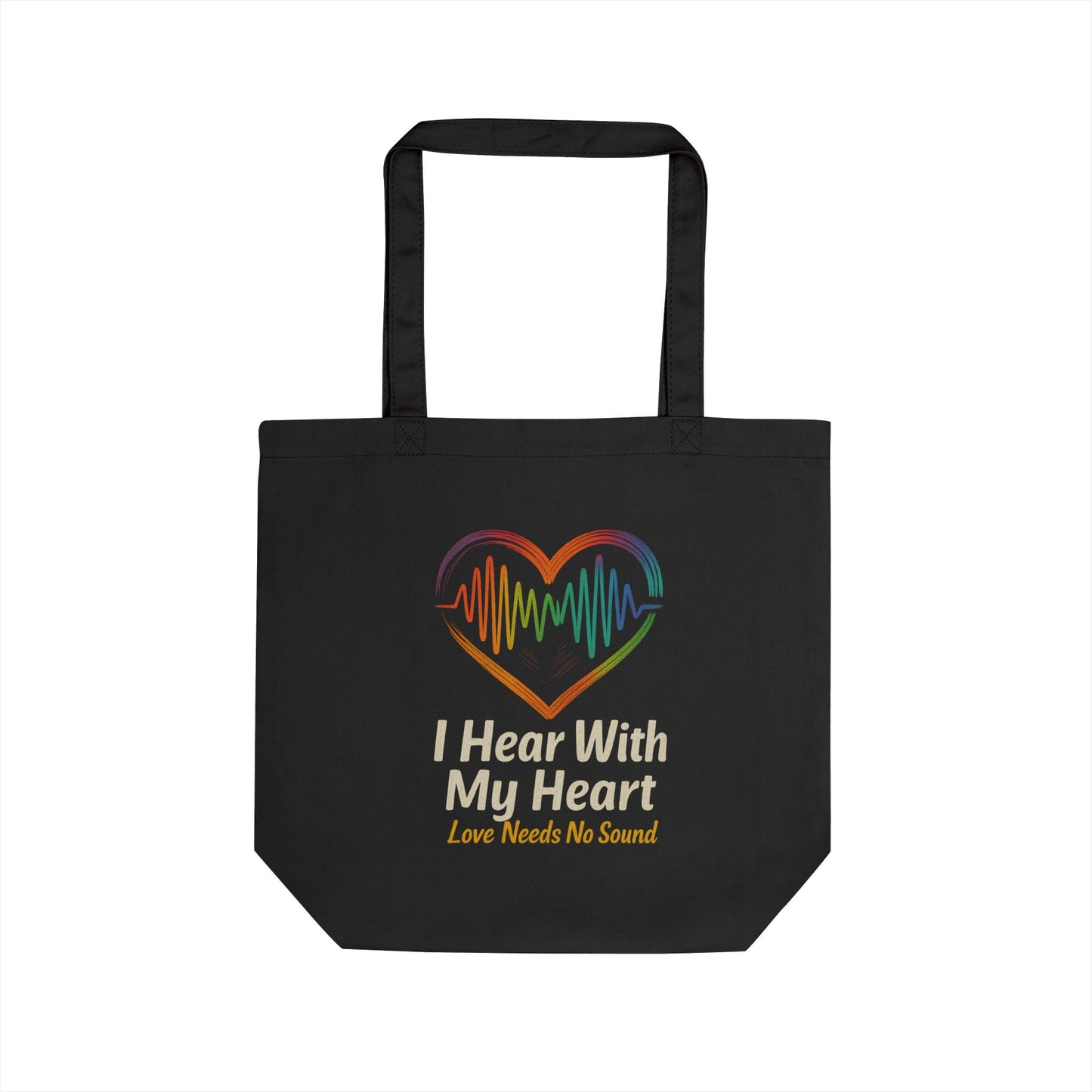 Colorful Heartbeat Eco Tote Bag | I Hear With My Heart | Sustainable Shopping Bag for Music Lovers, Gifts, Groceries, Beach Use, [...]