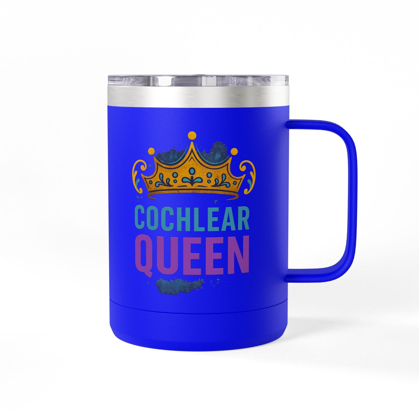 Cochlear Queen Coffee Mug Tumbler, 15oz - Perfect for Birthdays, Celebrations, Gift for Her, Inspiring, Fun, Party Favor