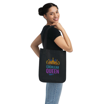 Cochlear Queen Canvas Tote Bag - Eco-Friendly, Reusable Shopping Bag, Gift for Hearing Loss Awareness, Stylish Daily Use, Perfect for Moms