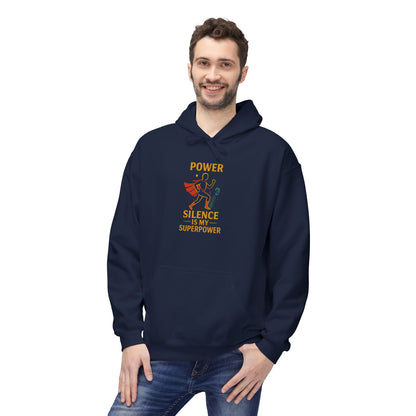 Power of Silence Superpower Hoodie, Unisex Fleece Hoodie, Casual Wear, Gift for Introverts, Inspirational Hoodie, Cozy Everyday Wear