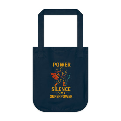 Superpower Organic Canvas Tote Bag - Eco-Friendly, Funny Gift for Superheroes, Back to School, Everyday Use, Shopping Bag