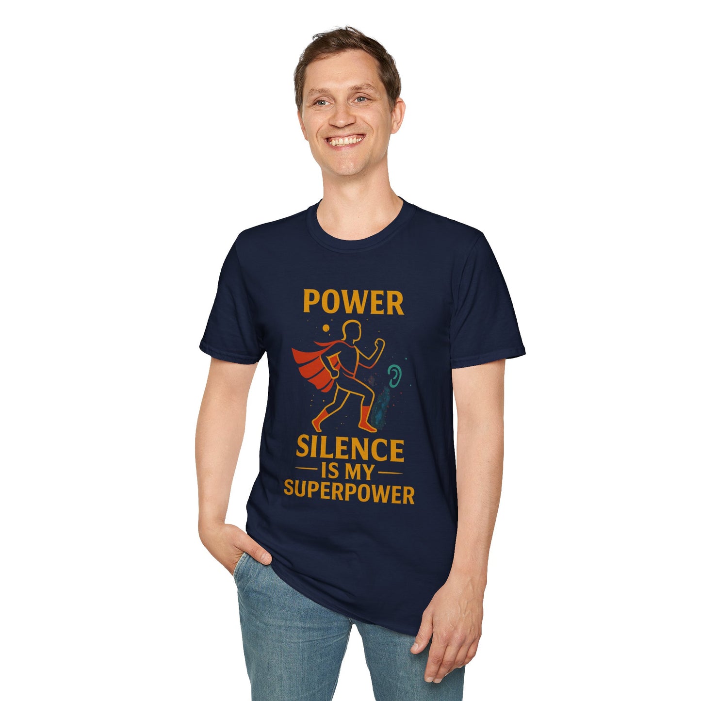 Superpower Silence T-Shirt, Power Quote Tee, Funny Gift for Introverts, Unisex Softstyle T-Shirt, Casual Wear, Birthday Gift