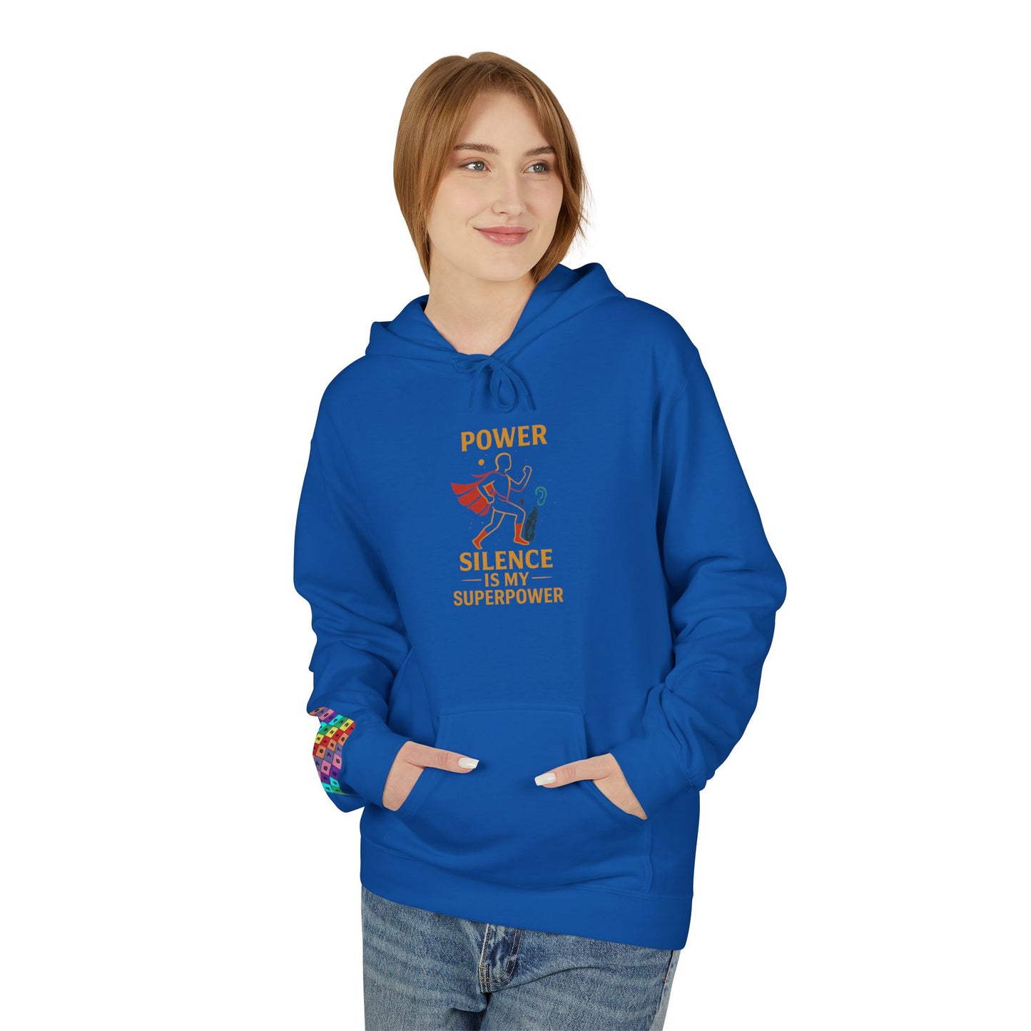 Power of Silence Superpower Hoodie, Unisex Fleece Hoodie, Casual Wear, Gift for Introverts, Inspirational Hoodie, Cozy Everyday Wear