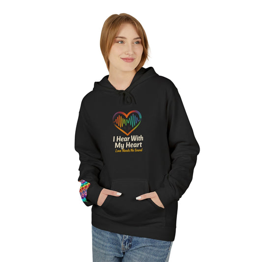 Heartfelt Music Hoodie - Unisex Soft Fleece Sweatshirt, Music Lover Gift, Valentines Day, Cozy Wear, Heartbeat Design, Comfort Apparel