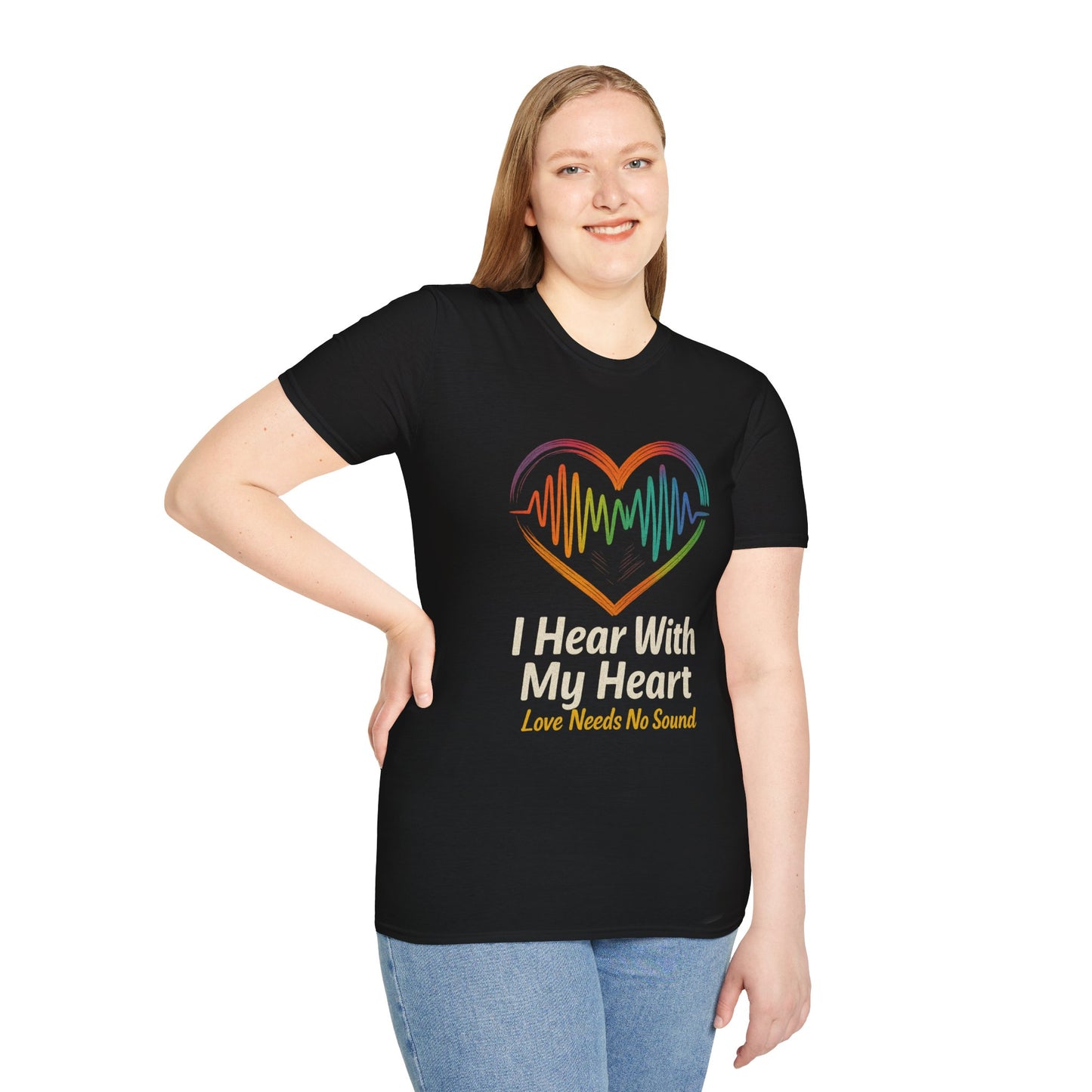 Colorful Heartbeat Unisex Softstyle T-Shirt - Perfect for Music Lovers, Gifts, Birthday, Valentine's Day, Casual Wear