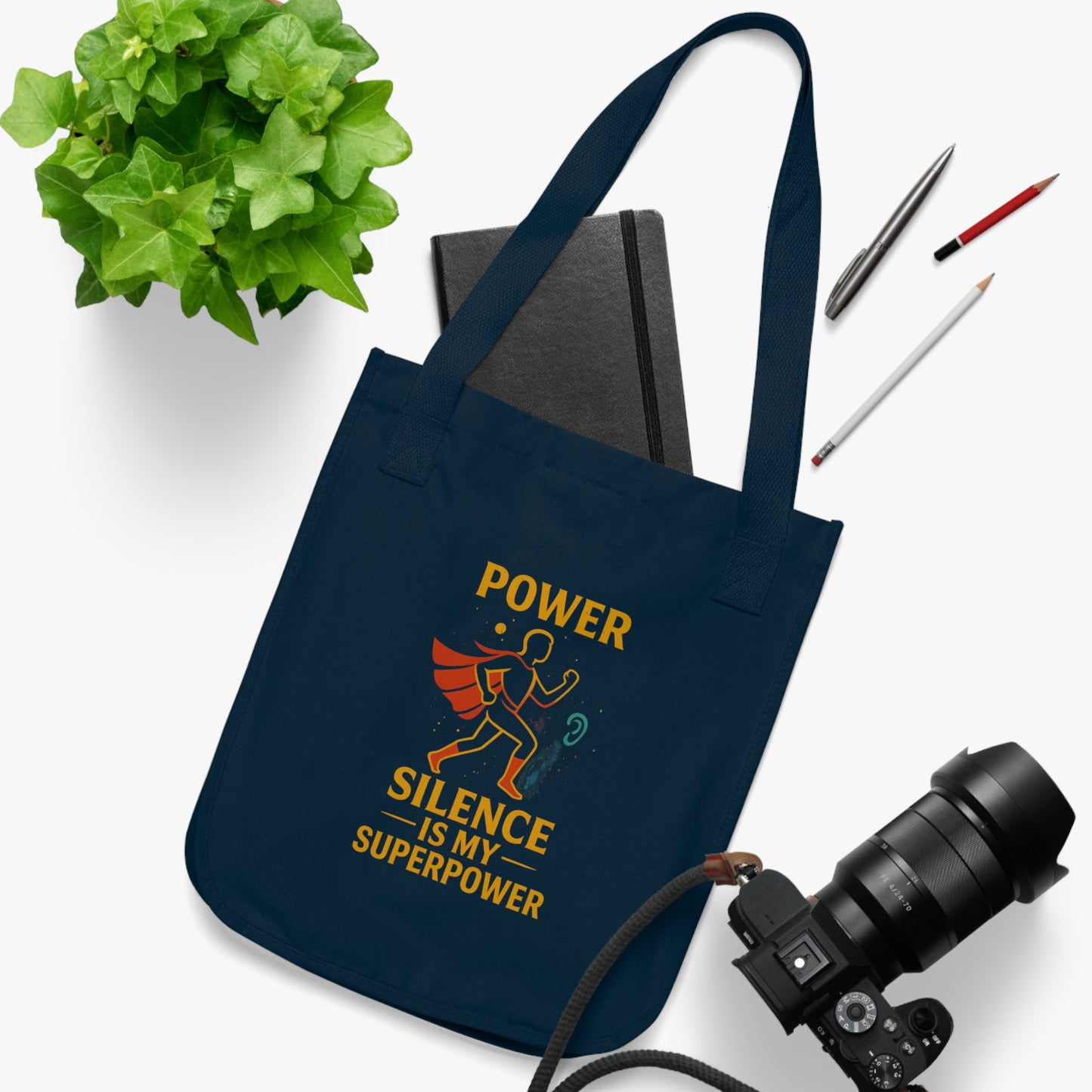 Superpower Organic Canvas Tote Bag - Eco-Friendly, Funny Gift for Superheroes, Back to School, Everyday Use, Shopping Bag