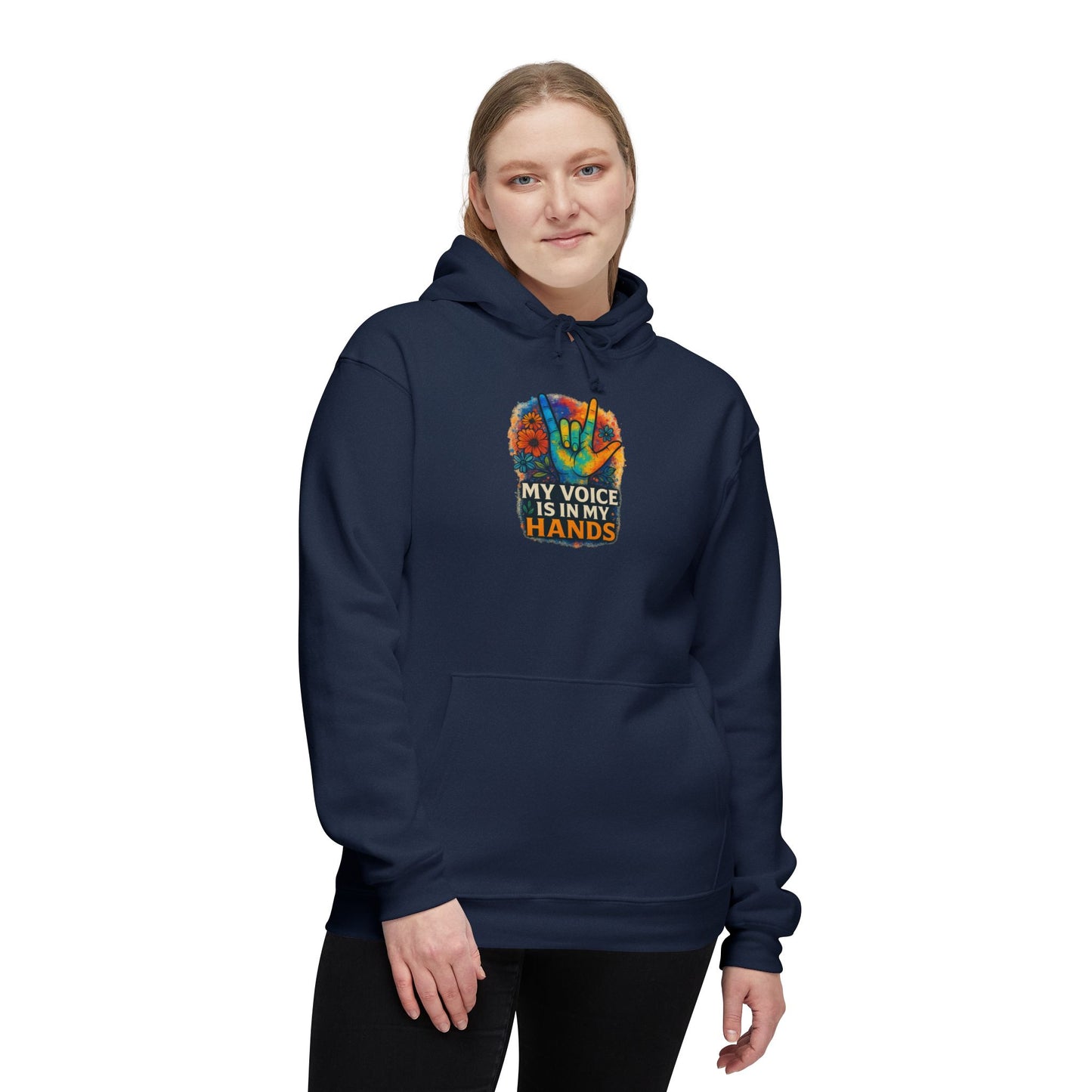Empowering Unisex Hooded Sweatshirt - My Voice is in My Hands, Gift for Activists, Cozy Apparel, Comfortable Lounge Wear, Affirmation [...]