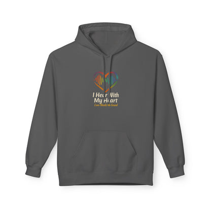 Heartfelt Music Hoodie - Unisex Soft Fleece Sweatshirt, Music Lover Gift, Valentines Day, Cozy Wear, Heartbeat Design, Comfort Apparel