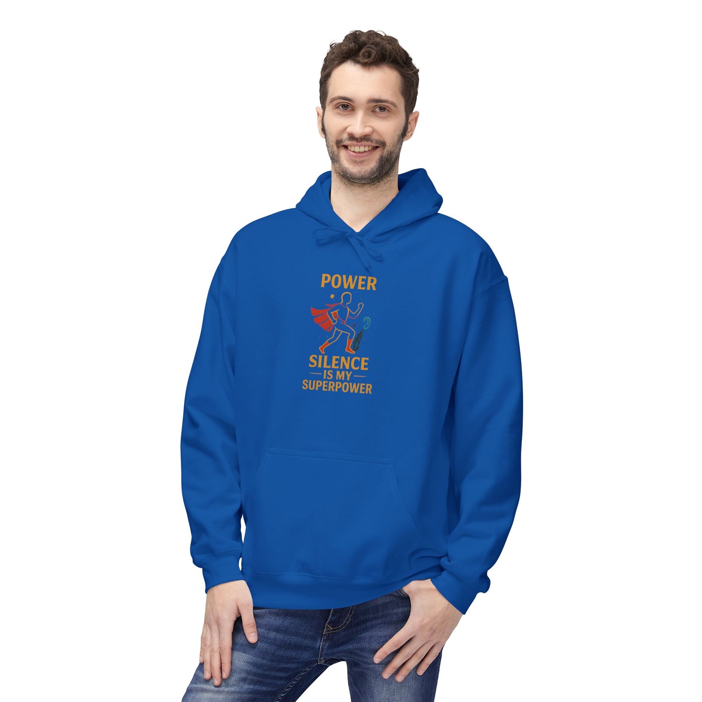 Power of Silence Superpower Hoodie, Unisex Fleece Hoodie, Casual Wear, Gift for Introverts, Inspirational Hoodie, Cozy Everyday Wear