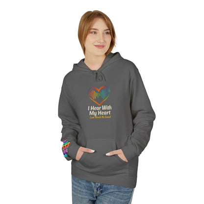 Heartfelt Music Hoodie - Unisex Soft Fleece Sweatshirt, Music Lover Gift, Valentines Day, Cozy Wear, Heartbeat Design, Comfort Apparel