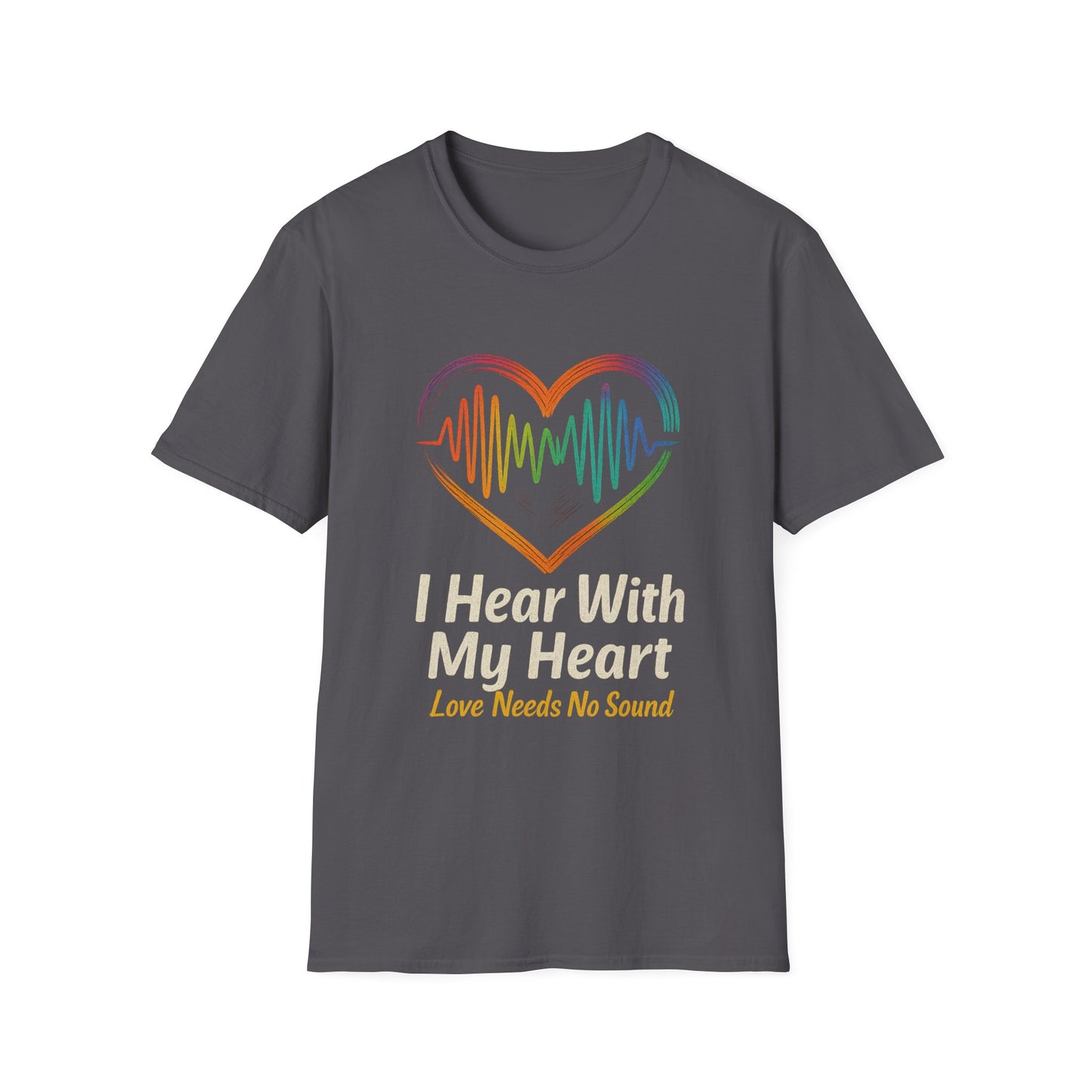 Colorful Heartbeat Unisex Softstyle T-Shirt - Perfect for Music Lovers, Gifts, Birthday, Valentine's Day, Casual Wear